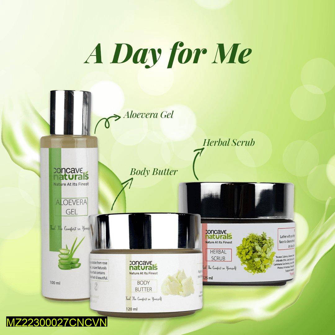 Pack of Herbal Scrub, Body Butter and Aloevera gel