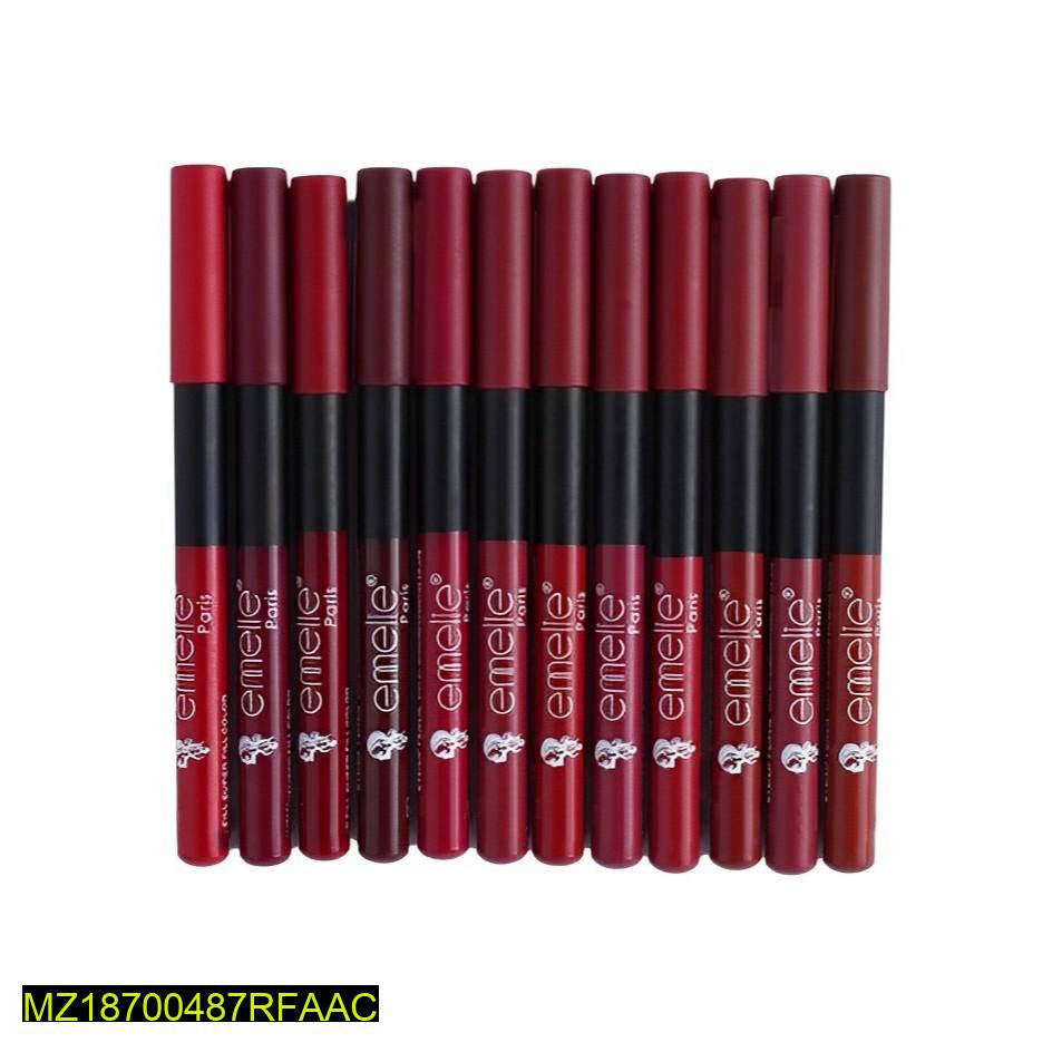 emelle paris waterproof pack of 12 lipstick pencil